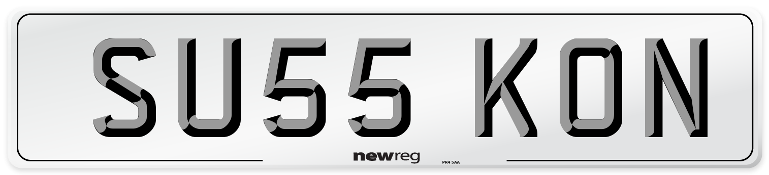 SU55 KON Number Plate from New Reg